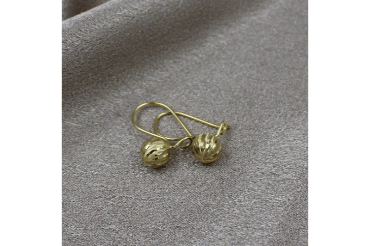 14 K Kalemli Sarkık Top Küpe